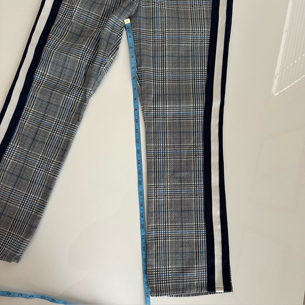 MOTHER Plaid Ankle Pants Jeans with Navy Stripes 29 - Picture 12 of 12